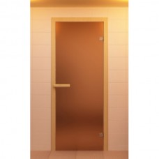 Дверь банная, 2100*800 мм, стекло-бронза матовая, коробка-Абаш